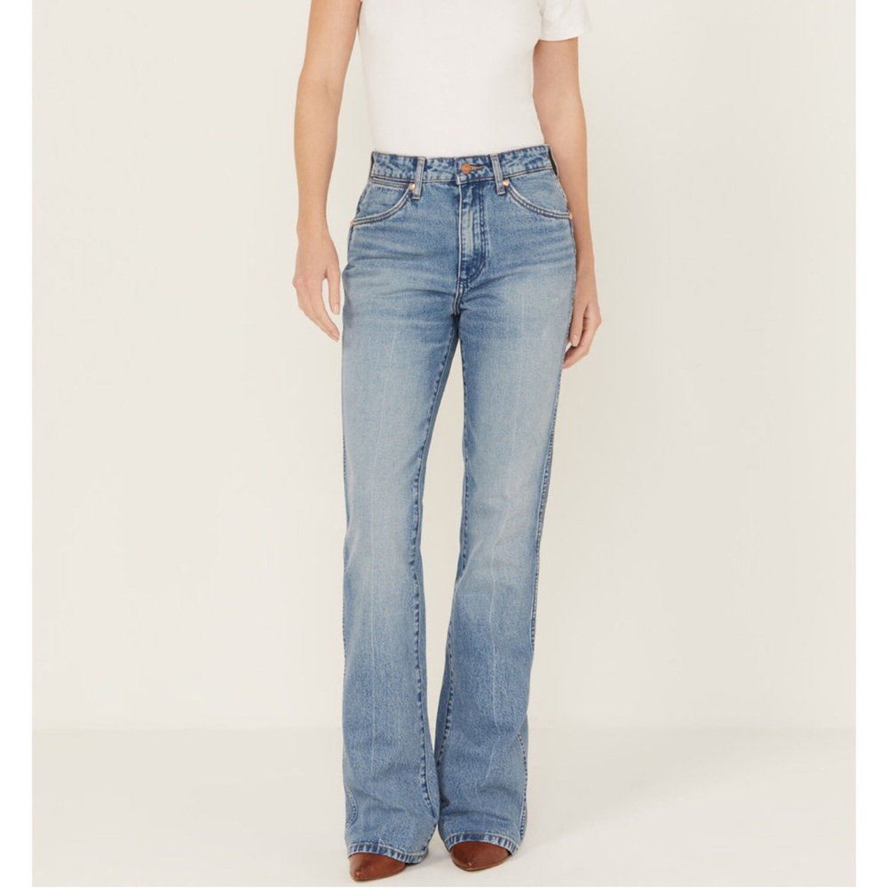 Wrangler Westward 626 High Rise Bootcut Jeans 31x34 Light Wash Western Cowgirl